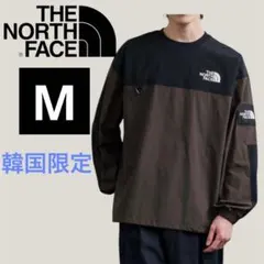 【韓国限定　M】ノースフェイス アルバニー クルーネック　茶　ロンT　長袖