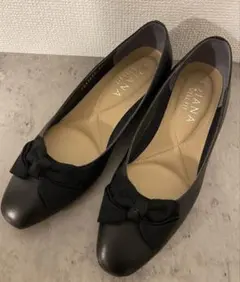 DIANA WELL FIT ブラック リボンパンプス 24cm DIANA WELL FIT ダイアナ リボン パンプス 黒 24cm - メルカリ