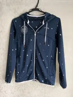 キャロウェイ　ゴルフ　ネイビー　柄入り　フード付きジャケット Mサイズ