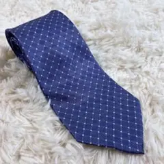 シルク100% ネイビー ドット柄 ネクタイ