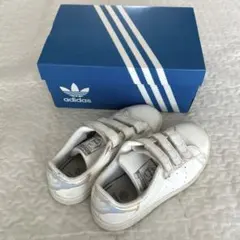 【18cm】adidasスタンスミス　白スニーカー （オーロラピンク）