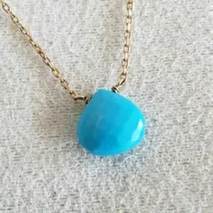 ターコイズ♡ブルー【アンク】K10 ドロップ ネックレス 水色♪アガット 好きも