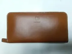 M YA-749　ハッシュパピー長財布 本革 マゴ 茶 ラウンドジップ 艶