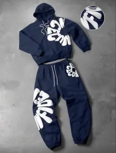 ネイビー スウェットセットアップ