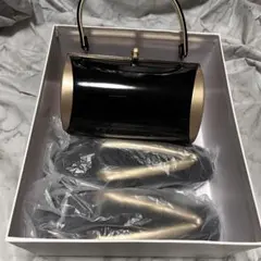 【Ichikura】草履 バッグ セット 成人式 振袖 黒 ゴールド