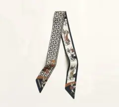 【美品・箱付き✨】エルメス　ツイリー　馬車模様 エルメスツイリー 馬車 旧タグ オレンジ レディース スカーフ