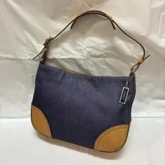 COACH コーチ ショルダーバッグ ハンドバッグ デニム レザー 肩掛け