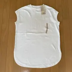 未使用タグ付き　無印良品　スムース編み　フレンチスリーブロング丈Tシャツ
