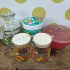 昭和レトロ　雑貨　調味料入れ　ポット　5点セット