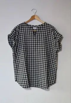 URBAN RESEARCH DOORS リネンコットン柄スキッパーチュニック