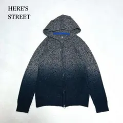 ビアーズストリート 杢グラデーションニットパーカー(M)メンズ　ジップアップ