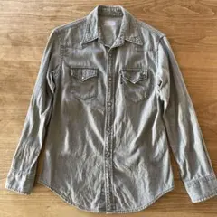 Blue Blue グレー デニム　ウエスタンシャツ