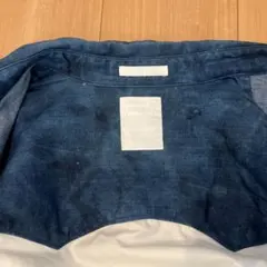 ウエスタンシャツ　長袖シャツ ダークブルー×ホワイト