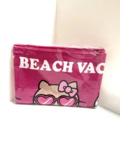 新品　日焼けキティ　フェイスタオル　ジュース　JUICE ハローキティ　ピンク