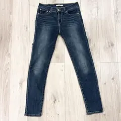 Levi's ストレッチテーパード スキニーデニム W24 濃紺　フェード