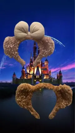 ディズニー 耳付きカチューシャ ベージュ