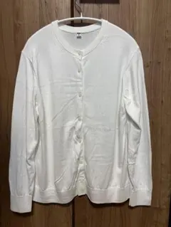 【美品】ユニクロ　UVカットクルーネックカーディガン（長袖）　XXL ホワイト