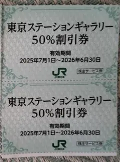 JR東日本 株主優待 東京ステーションギャラリー　50%割引券 2枚セット