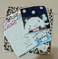 シナモロール　タオルセット　ヒョウ柄クッション