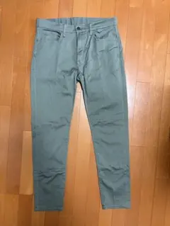 ディープグリーンスリムフィットパンツ 5ポケット
