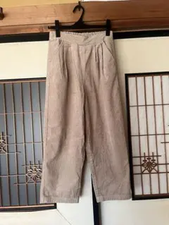サマンサモスモス　コーデュロイ ベージュ ワイドパンツ　Fサイズ