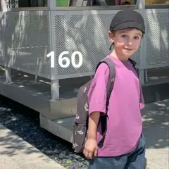 Tシャツ　キッズ　子供服　男の子　女の子　オーバーサイズ　パープル　160　無地