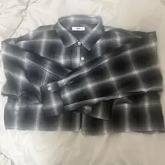 WEGO チェックシャツ グレー×ブラック
