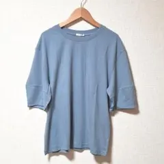 〈Honeys〉ハニーズ Tシャツ 五分袖 くすみブルー