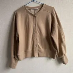 zampa リブカーディガン キャメルベージュ