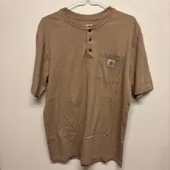 Carhartt ベージュ ヘンリーネックTシャツ