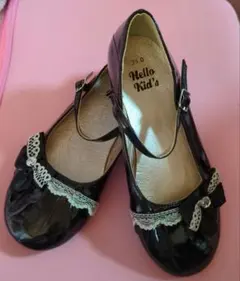 試着のみ ブラック フォーマルシューズ 21cm 入学式 発表会