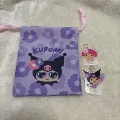 ♡セリア・ダイソー日焼けサンリオ　巾着アクリルチャームのサムネイル