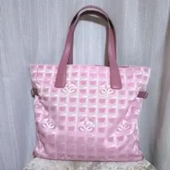 CHANEL ニュートラベルライン トートバッグ ピンク - メルカリ