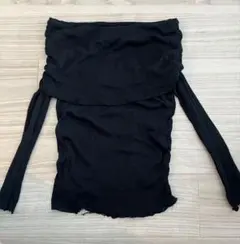 【ZARA】オフショルダー ブラック タイトフィット トップス