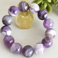 高品質■透明感■大玉■天然石ディープアメジスト約16.3mmブレスレット