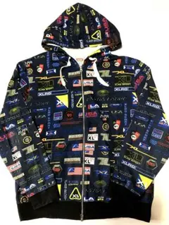 X-LARGE エクストララージ　総柄　フルジップパーカー　XL