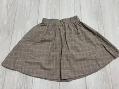 グレー系チェック柄フレアスカート/グローバルワーク