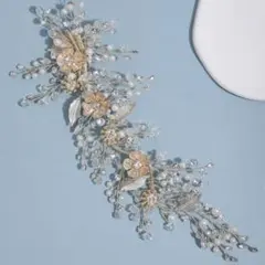 新品☆ウエディング ヘアアクセサリー 髪飾りコーム シルバー ヘッドドレス結婚式