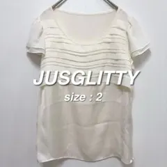 ジャスグリッティー JUSGLITTY 半袖シフォンブラウス 2 M アイボリーのサムネイル