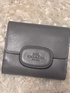 COACH エライザ　スモールウォレット　グレー