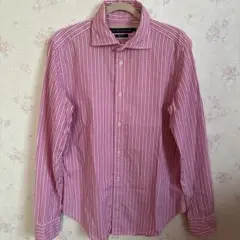 Ralph Lauren ピンクストライプ長袖シャツ M
