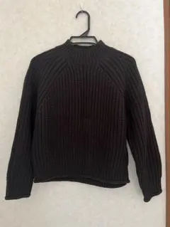 GU チャンキーニット　ハイネックセーター（長袖）　ダークグレー