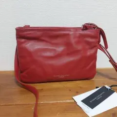 GIANNI CHIARINI レザーショルダーバッグ レッド/赤 シボ革 - メルカリ