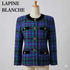 LAPINE BLANCHE ノーカラージャケット 11 L チェック柄のサムネイル