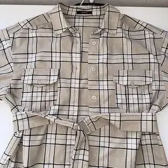 MURUA チェック柄 シャツ ブラウス ベルト付き