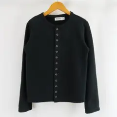 BEAMS BOY フェード スウェット ショート カーディガン レディース 黒のサムネイル