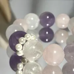 に*う様 水晶 ✧ 浄化・調和・心を整える　粒16mm 内径18cm 重量90g