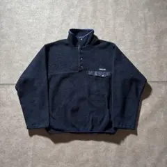 90s Patagonia USA製 スナップt ネイビー シンチラ S