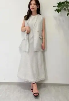 Apuwaiser-richeバッグシャンツイードワンピース・サマーツイードジレ