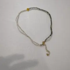 スマイリーボタン付きネックレス